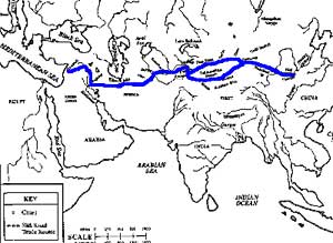 The Silk Road trade route