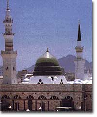 The prophet Mohammad's mosque in Madina
