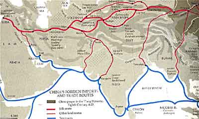 Chinese trade routes during the Tang dynasty