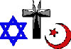 Symbols of three religions