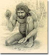 Neanderthal using tool