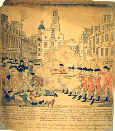 Engraving by Paul Revere.