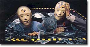 Vince and Larry, crash test dummies
