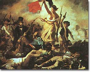 Painting by Delacroix, showing Liberty Leading the People