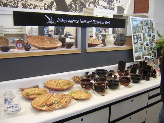 old glassware on display