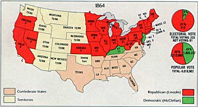 Electoral Map 1864