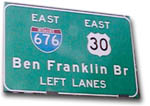 Ben Franklin Bridge Sign