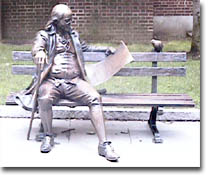 Franklin reading the Pennsylvania Gazette
