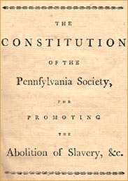 cover of 18th century PA abolition society publication