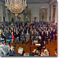 Lyndon B. Johnson signs Civil Rights Act