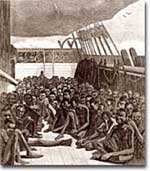 Deck of a a slave ship