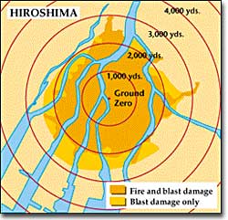 Hiroshima blast map