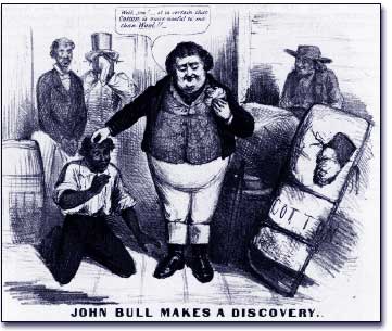 'John Bull Makes a Discovery' political cartoon