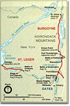 Burgoyne's route