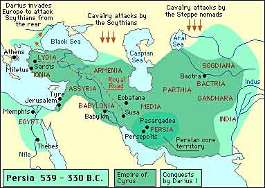 The 5 largest Empires all on one map. The cross sections show over