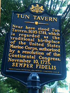 Plaque commemorating Tun Tavern