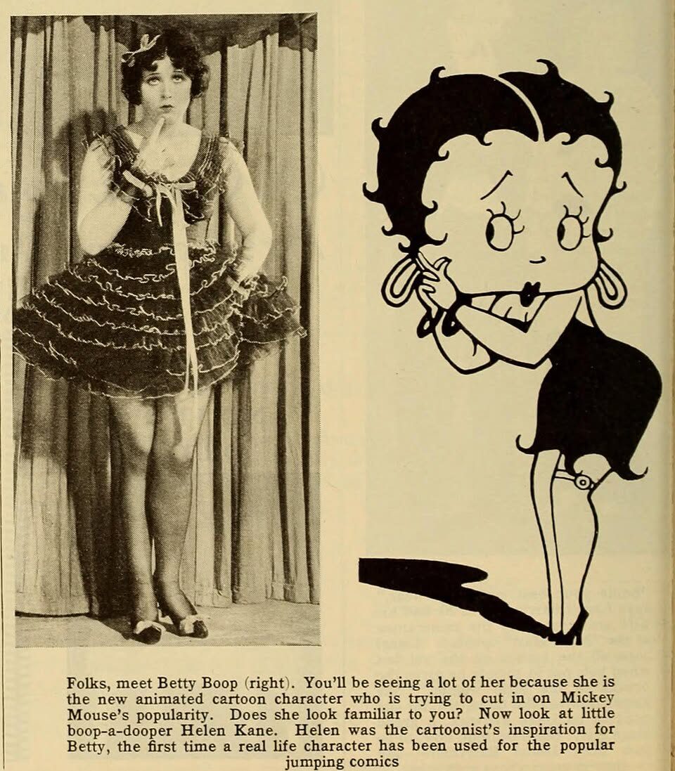 When singer Helen Kane sued Fleischer Studios, for copying her stage persona for their Betty Boop character, F