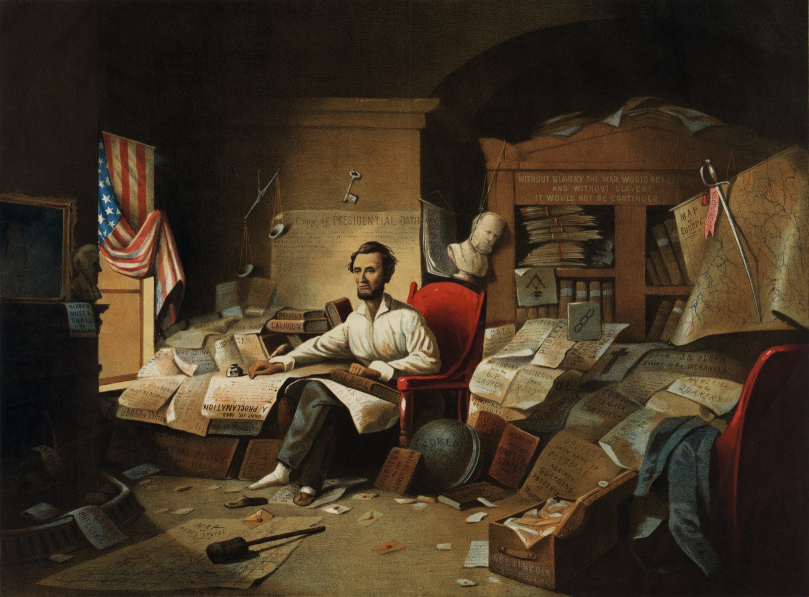 Lincoln Writing the Emancipation Proclamation