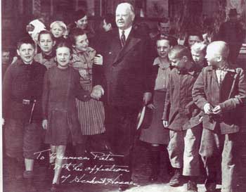 Hoover surrounded by war orphans