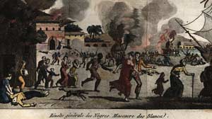 picture of rebellious slaves overthrowing French rule in Haiti