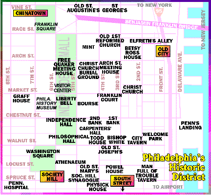 Map of Philadelphia's Historic District