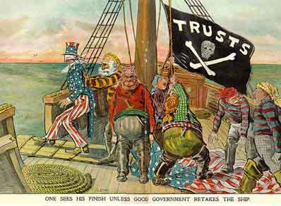 Uncle Sam killed by trusts.