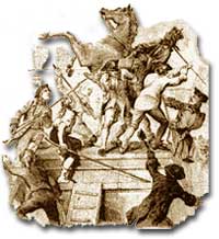 Patriots tear down statue of King George III