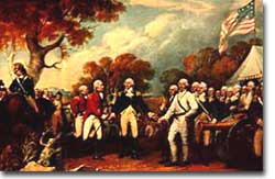 Burgoyne surrenders at Saratoga, 1777