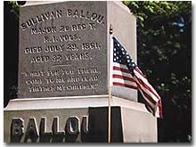 Major Sullivan Ballou's gravestone