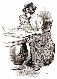 Victorian woman with child