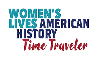 logo: Womens lives American history time traveler